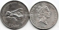 монета Новая Зеландия 1 доллар 1989 год серия "XIV Игры Содружества" - плавание