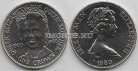 монета Остров Мэн 1 крона 1980 год 80-летие королевы-матери