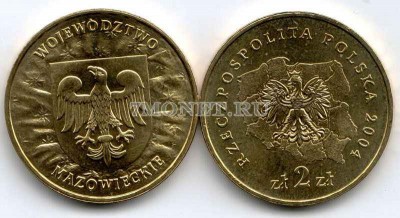 Польша 2 злотых 2004 год WOJEWODZTWO - MAZOWIECKIE