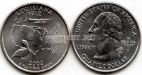 США 25 центов 2002 года Луизиана