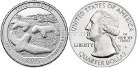 США 25 центов 2017D год штат Айова Национальный памятник Эффиджи-Маундз, 36-й