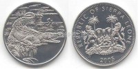 монета Cьерра-Леоне 1 доллар 2005 года Крокодил