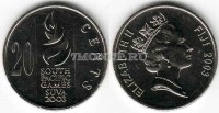 монета Фиджи 20 центов 2003 год южно-тихоокеанские игры