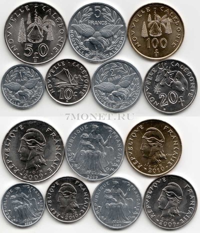 Новая Каледония набор из 7-ми монет