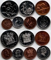 ЮАР набор из 7-ми монет 1971-1980 год