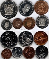 ЮАР набор из 7-ми монет 1968-1983 год