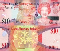 бона Каймановы острова 10 долларов 2010 год