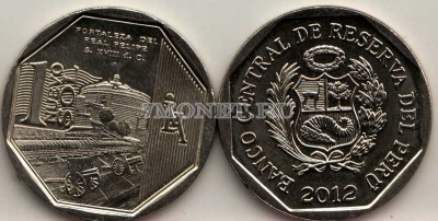 монета Перу 1 новый соль 2012 год Крепость короля Филиппа