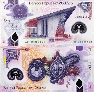 бона Папуа Новая Гвинея 5 кина 2009 год