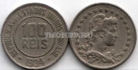 монета Бразилия 100 рейс 1934 год