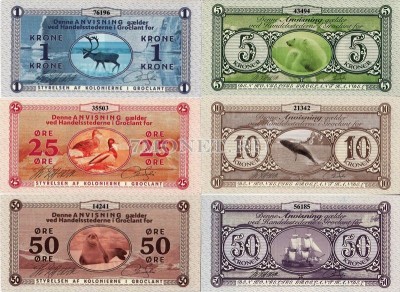 Остров Гроклант набор из 6-ти банкнот 2018 год