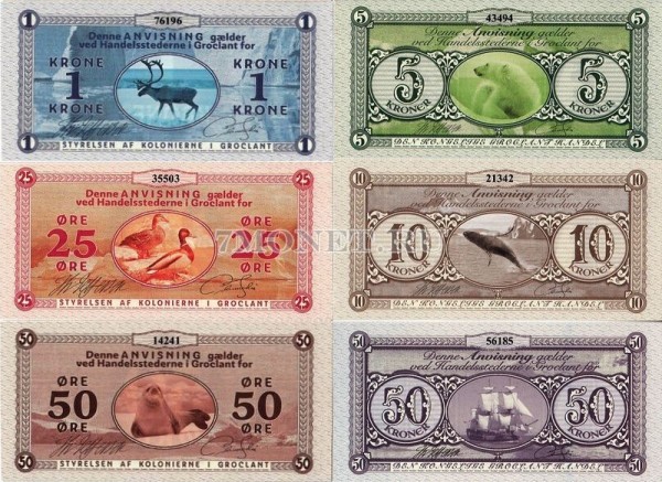 Остров Гроклант набор из 6-ти банкнот 2018 год