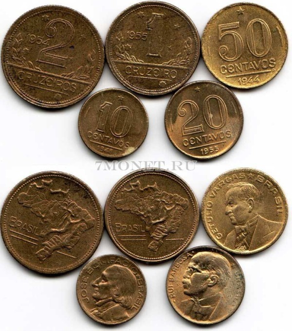 Бразилия набор из 5-ти монет 1944-1955 год