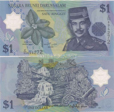 бона Бруней 1 ринггит 1996-2007 год  пластик