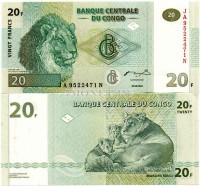 бона Конго 20 франков 2003 год