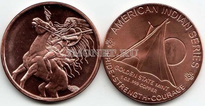 жетон США индеец на лошади