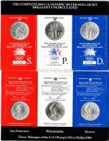 США набор из 3-х монет 1 доллар 1984 год Лос-Анжелес XXIII Олимпийские игры P, D, S в буклете
