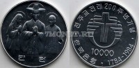 монета Южная Корея 10000 вон 1984 год 200 лет католической церкви в Корее