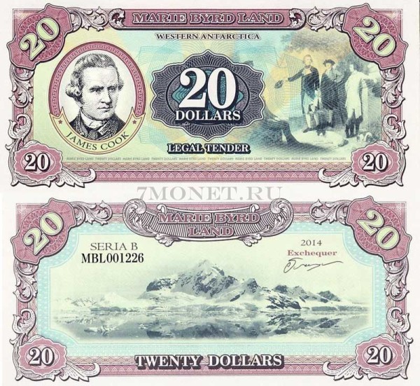бона Земля Мэри Бэрд 20 долларов 2014 год Джеймс Кук