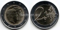 монета Нидерланды 2 евро 2014 год Королева Беатрикс и принц Виллем-Александр
