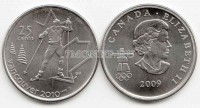 монета Канада 25 центов 2009 год XXI Зимние Олимпийские Игры 2010 года в Ванкувере лыжные гонки