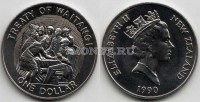 монета Новая Зеландия 1 доллар 1990 год 150-летие Договору Вайтанги