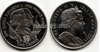 монета Остров Мэн 1 крона 2011 год королева Елизавета II и принц Филипп