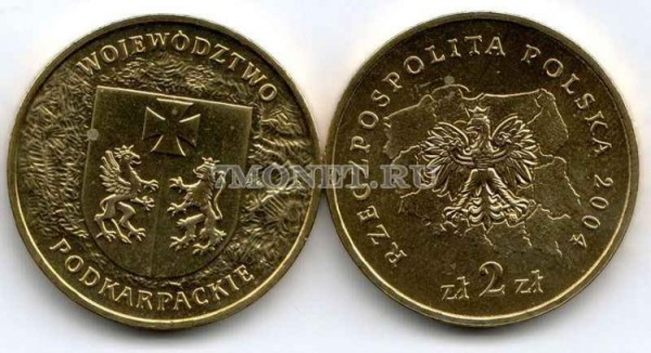 Польша 2 злотых 2004 год WOJEWODZTWO - PODKARPACKIE
