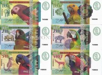 Острова Нимрод набор из 6-ти банкнот 2018 год Попугаи, корабли и морские узлы