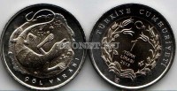 монета Турция 1 лира 2015 год Варан, биметалл