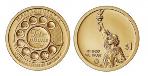 монета США 1 доллар 2020 год серия Инновации США Телефон Массачусетс