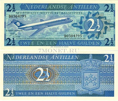 бона Нидерландские Антиллы 2 1/2 гульдена 1970 год