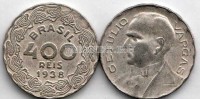 монета Бразилия 400 рейс 1938 год