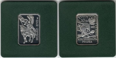 монета Польша 10 злотых 2009 год Крылатый Гусар PROOF