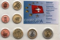Швейцария ЕВРО пробный набор из 8-ми монет 2003 год в пластиковой упаковке
