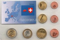 Швейцария ЕВРО пробный набор из 8-ми монет 2003 год в пластиковой упаковке