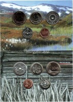 Норвегия набор из 5-ти монет 2001 год буклет
