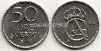 монета Швеция 50 эре 1972 год