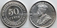 монета Великобритания (Стрейтс-Сетлментс) 50 центов 1921 год Георг V