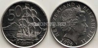 монета Новая Зеландия 50 центов 2006 год Парусник Индевор