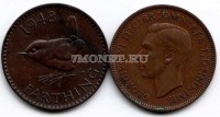 монета Великобритания 1 фартинг 1948 год Георг VI
