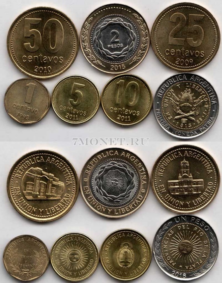 Аргентина набор из 7-ми монет