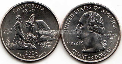 США 25 центов 2005 год Калифорния