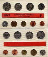 Германия годовой набор из 9-ти монет 1977F год