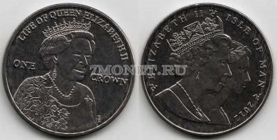 монета Остров Мэн 1 крона 2012 год жизнь королевы Елизаветы II