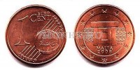 монета Мальта 1 евроцент 2008 год