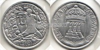 монета Сан Марино 10 лир 1973 год Герой и дракон
