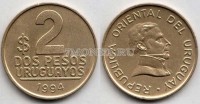 монета Уругвай 2 песо 1994 год