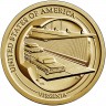 монета США 1 доллар 2021 год серия Инновации США Мост-туннель через Чесапикский залив Вирджиния