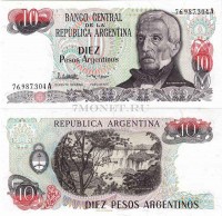 бона Аргентина 10 песо 1983 год